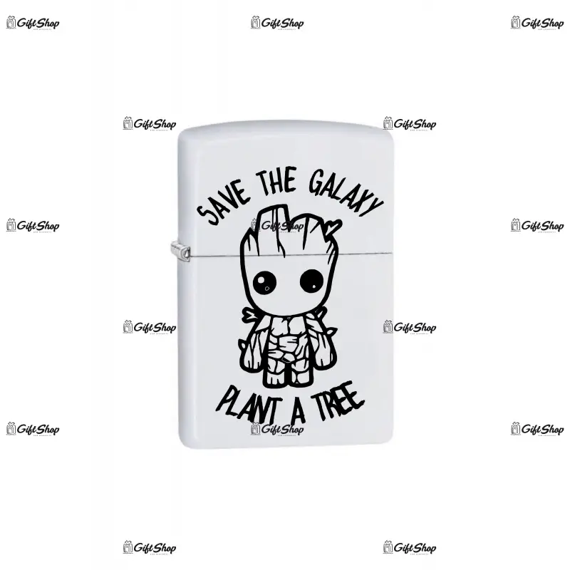 Save the galaxy plant a tree, bricheta metalica gravata laser cu mesaj